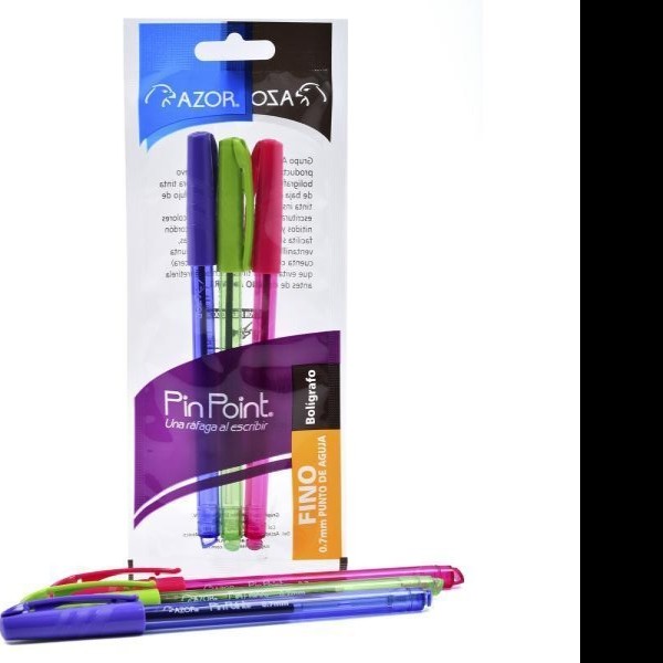 BOLIGRAFO PIN POINT AZOR 0.7MM BOLSA C3 PZAS. SURT C.48